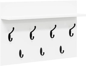 vidaXL Τοίχου Κρεμάστρα Λευκό 60 x 40 x 12 cm Επεξεργασμένο ξύλο