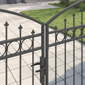 vidaXL Πύλη Φράχτη ASSEN 401 x 224,5 εκ. Ατσάλι Γκρι Κλειδώσιμο