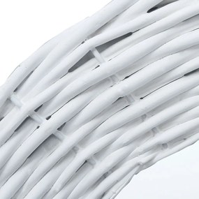 vidaXL Καθρέφτης Λευκός 50 εκ. από Wicker