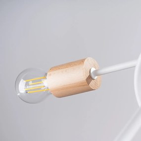 Φωτιστικό οροφής EMBER 5 λευκό,χάλυβας/ξύλο/5xmax 15W LED