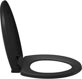 vidaXL Κάλυμμα Λεκάνης με Soft Close &amp; Quick Release Μαύρο