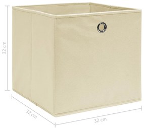 vidaXL Κουτιά Αποθήκευσης 4 τεμ. Κρεμ 32 x 32 x 32 εκ. Υφασμάτινα