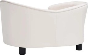 vidaXL Καναπές-Κρεβάτι Σκύλου Κρεμ 69x49x40 εκ. Βελουτέ/Συνθετ. Δέρμα