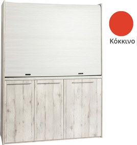 Πολυκουζίνα mini kitchen 160cm απόχρωση κόκκινη για ξενώνες, γραφεία &amp; φοιτητικά studio