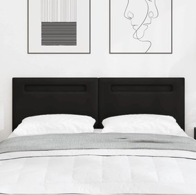 vidaXL LED κεφαλάρι Μαύρο 160 cm Τεχνητό Δέρμα