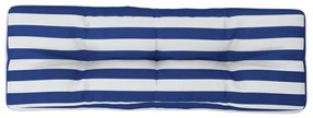 Μαξιλάρι Παλέτας Μπλε &amp; Λευκό Ριγέ 120 x 40 x 12 εκ. Υφασμάτινο - Πολύχρωμο