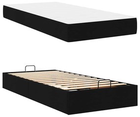 vidaXL Σκελετός Κρεβατιού με στρώμα Μαύρο 100 x 200 cm ύφασμα