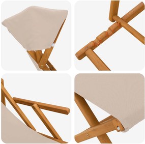 VidaXL Καρέκλα Ακτίνας 4 pcs 3 θέση Στερεό Ξύλο Ευκαλύπτου Μπεζ