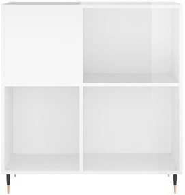 vidaXL Δισκοθήκη Γυαλιστερή Λευκή 84,5 x 38x 89 εκ. από Επεξεργ. Ξύλο