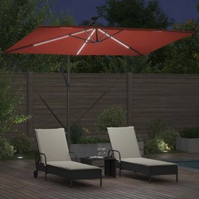 vidaXL Ομπρέλα Cantilever Banana Τερακότα 294 x 200 x 254 εκ.