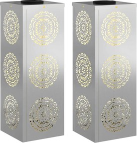 vidaXL Ηλιακό LED Φως Δρόμου 2 pcs Ασημί Γαλβανισμένο Χάλυβα