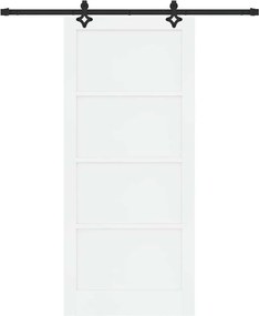 vidaXL Συρόμενη Πόρτα Λευκό και Μαύρο 93 x 211 εκ.
