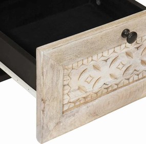 vidaXL Πλαϊνό γραφείο με συρτάρι Λευκό 33.5 x 40 x 75 εκ