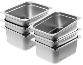 VEVOR 6 Pack 1/2 Size Hotel Pans Steam Table Pan Stainless Steel 6&quot; Deep