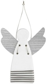 Στολίδι Χριστουγεννιάτικο Αγγελάκι Silver Stripes LBTRD0090228 9cm Multi Raeder