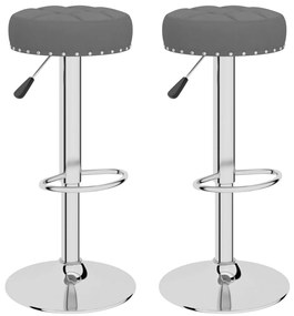 vidaXL Σκαμπό Μπαρ 2 τεμ. Σκούρο Γκρι Υφασμάτινα