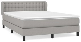 ΚΡΕΒΑΤΙ BOXSPRING ΜΕ ΣΤΡΩΜΑ ΑΝΟΙΧΤΟ ΓΚΡΙ 140X190 ΕΚ. ΥΦΑΣΜΑΤΙΝΟ 3126557