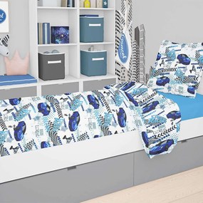 Σεντόνια Παιδικά Σετ 3τμχ Εμπριμέ Speed Racer 291 Rotary Print White-Blue DimCol Single 160x240cm Cotton-Polyester