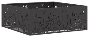 vidaXL Φωτιά Μαύρο 80 x 80 x 30 cm Κρύα έλαση από χάλυβα
