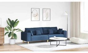 vidaXL Υφασμάτινος καναπές με μαξιλάρι Μπλε 208 εκ. ύφασμα