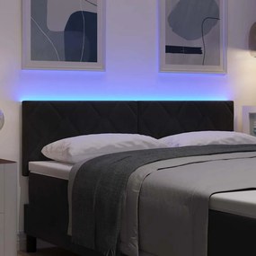 vidaXL LED κεφαλάρι Μαύρο 160 cm Βελούδο