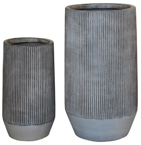 ΣΕΤ 2ΤΜΧ ΓΛΑΣΤΡΕΣ ΚΥΛΙΝΔΡΟΙ ΣΕΙΡΑ GARDENER HM4727 FIBERCLAY-ΧΡΩΜΑ CEMENT Φ36x63.5Υεκ