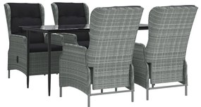 vidaXL Σετ Τραπεζαρίας Κήπου 5 Τεμαχίων Αν. Γκρι από Συνθετικό Ρατάν