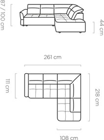Γωνιακός καναπές Morello L-Ekrou-Δεξιά