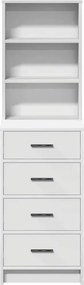 vidaXL Highboard με συρτάρι Λευκό 40 x 41 x 135 εκ. Επεξεργασμένο ξύλο