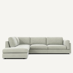 Γωνιακός καναπές με ανάκλινδρο από βελούδο stonewashed, Cesar