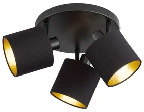 Φωτιστικό Οροφής - Σποτ Tommy R80333979 3xE14 28W Φ25x19cm Black Mat RL Lighting Metal, Fabric