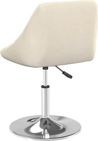 vidaXL Καρέκλες Τραπεζαρίας Περιστρεφόμενες 2 τεμ. Κρεμ Βελούδινες