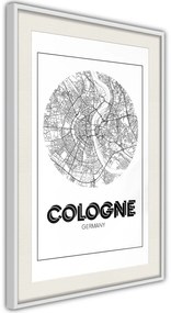 Αφίσα - City Map: Cologne (Round) - 40x60 - Χρυσό - Χωρίς πασπαρτού