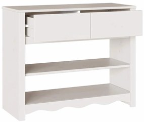vidaXL Τραπέζι κονσόλας Λευκό 89.5 x 37 x 73 εκ Μασίφ ξύλο πεύκου