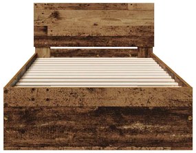 vidaXL Σκελετός Κρεβατιού Παλαιό ξύλο 75 x 190 cm Επεξεργασμένο ξύλο