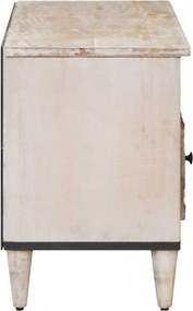 vidaXL Ντουλάπι TV Λευκό 100 x 33,5 x 46 εκ Στερεό ξύλο μάνγκο