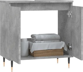 vidaXL Ντουλάπι Μπάνιου Γκρι Σκυροδεμ. 58 x 33 x 60 εκ. Επεξεργ. Ξύλο