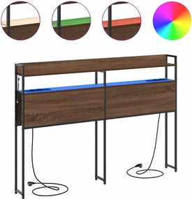 vidaXL Κεφαλάρι Αποθήκης με ράφι Καφέ δρυς 98 cm Επεξεργασμένο ξύλο