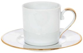 Φλυτζάνι Καφέ Elegance 24.001.17 G 120ml White-Gold Cryspo Trio Porcelain