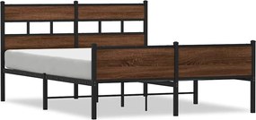 vidaXL Πλαίσιο κρεβατιού χωρίς στρώμα καφέ δρυς 140x190 cm