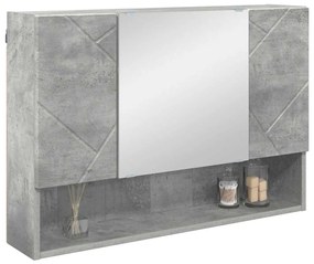 vidaXL Ντουλάπα Καθρέφτη Επιτοίχιο Σκυρόδεμα Γκρι 80 x 17 x 55 εκ