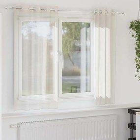 vidaXL Κουρτίνες Voile με ροδέλες 2 τεμάχια Κρεμ 140x140 εκ.