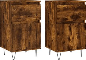 vidaXL Ντουλάπια 2 τεμ. Καπνιστή Δρυς 40x35x70 εκ. από Επεξεργ. Ξύλο