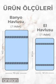 Stewehome Σετ πετσέτες μπάνιου και χεριών από 100% βαμβάκι 50x70 cm