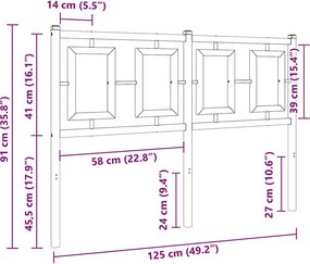 vidaXL Ανταλλακτικό κεφαλάρι Λευκό 120 εκ. Μεταλλικό