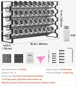 VEVOR Spice Rack Organizer for Cabinet Kitchen Seasoning Organizer  18x11 in