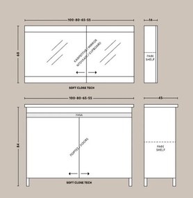 One Project Public 80  MDF - Πάγκος με Νιπτήρα &amp; Καθρέπτη