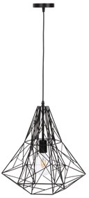 CEILING PENDANT LAMP  BLACK METAL CAP 40x35x130Hcm. 40x40x130 εκ.