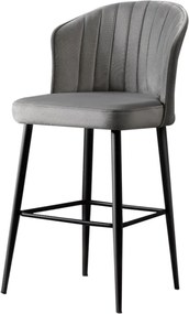 Σκαμπό Μπαρ 4τμχ Γκρι / Μαύρο RUBI 52x42x97