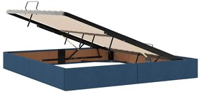 vidaXL LED Κρεβάτι αποθήκευσης με στρώμα Μπλε 180 x 200 cm Ύφασμα